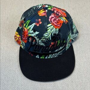 Neff Panama Floral Snapback Hat Tropical Print Black Brim Adjustable